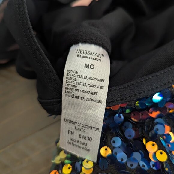 ✨ Weissman Dance Costume "Can’t Stop The Feeling!" Sequin Unitard – Child Medium - Picture 7 of 11